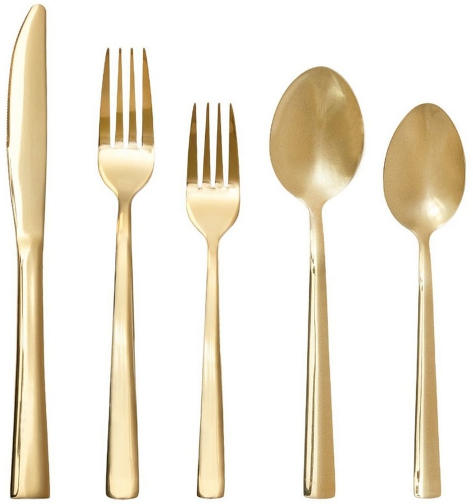 Intirilife Besteck-Set (20-tlg), 4 Personen, Edelstahl, Besteck Set Edelstahl in Gold Essbesteck 4 Personen Spülmaschinenfest Bild 1