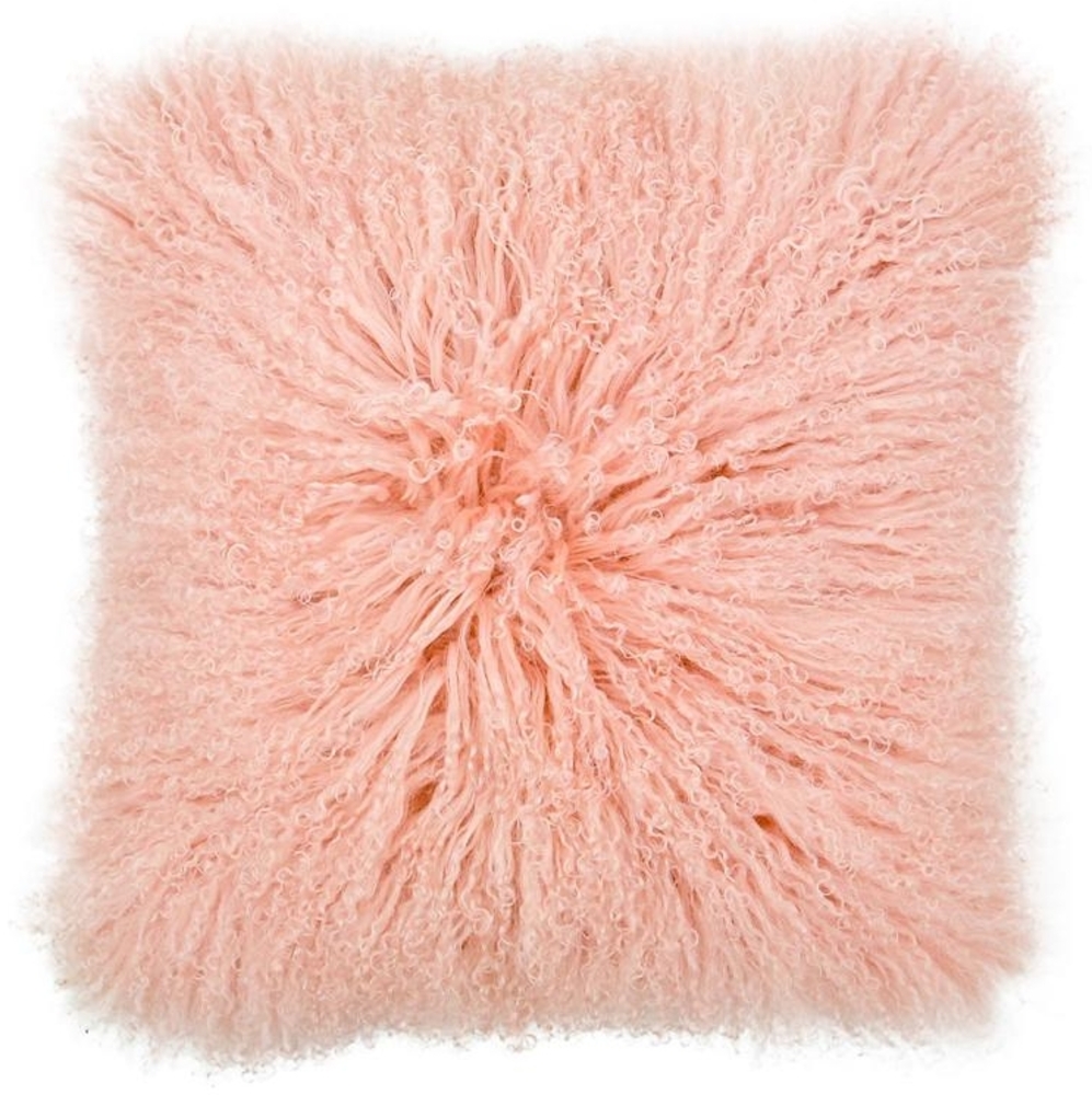 Lammfellkissen TIBET ROSA mit Inlett Bild 1
