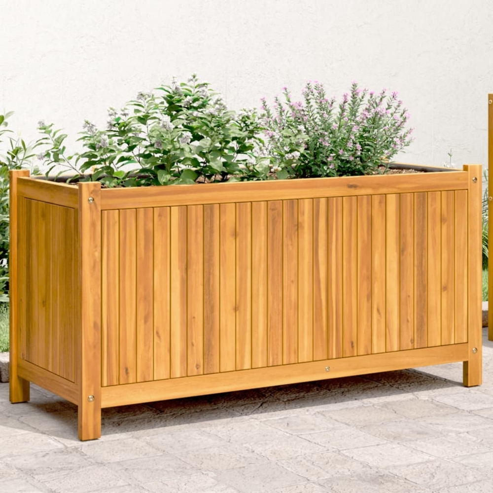 vidaXL Pflanzkübel mit Einlage 99,5x38x50 cm Massivholz Akazie 366441 Bild 1