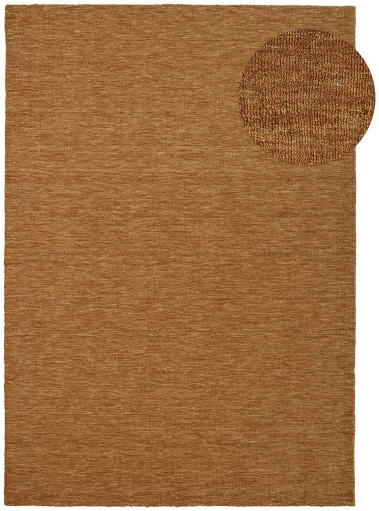 TaraCarpet Wollteppich TaraCarpet Vanessa Wool strapazierfähiger Schurwollteppich Handarbeit, rechteckig, Höhe: 14 mm, Wollteppich Vanessa orange Wohnzimmer Schlafzimmer Flur ca 80x150 Bild 1
