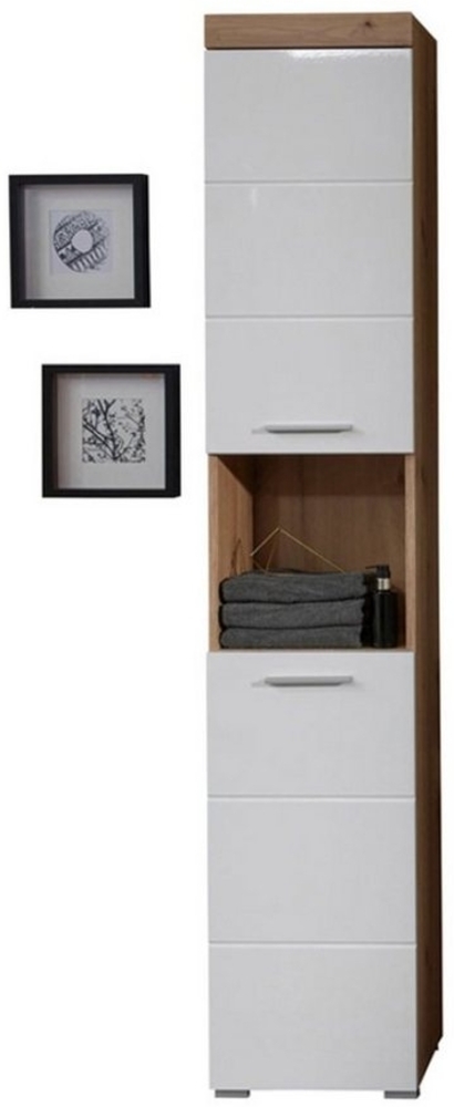 ebuy24 Badmöbel-Set AmandaMando Bad Hochschrank 2 Türen, 1 offenes Fac Bild 1