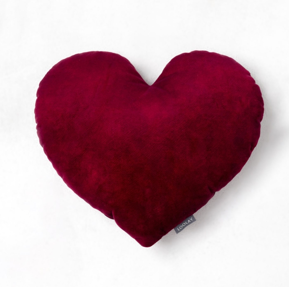 Loolay Dekokissen Rot HERZKISSEN Herzform Herz Kissen Hausdeko Valentinstag Geschenk, Herzchen Kissen SUPER Valentinstagsgeschenk Bild 1