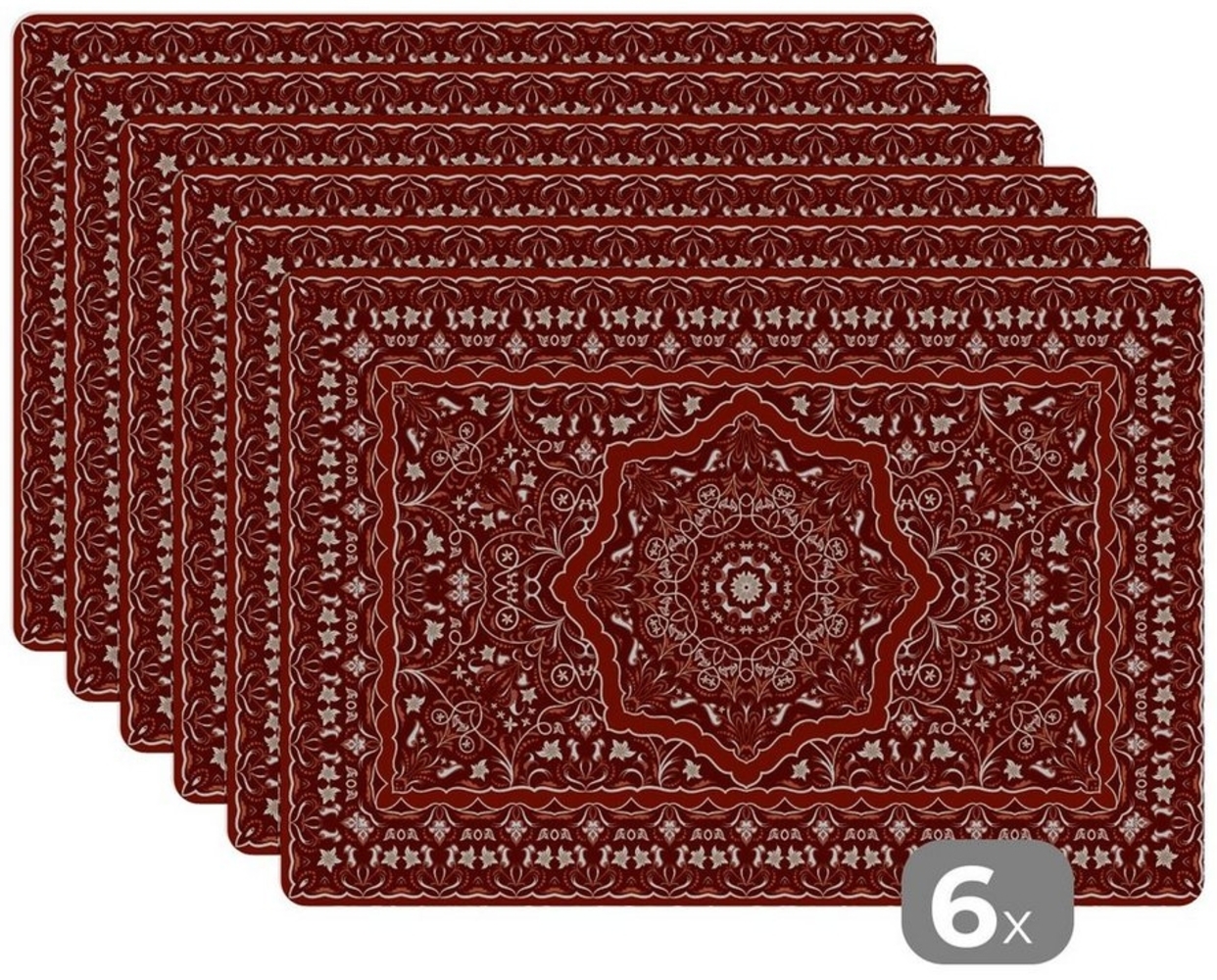 MuchoWow Platzset Persischer Teppich - Teppich - Mandala, (6-St), Platzset, Platzdecken, Platzmatte, Tischmatten, Schmutzabweisend Bild 1
