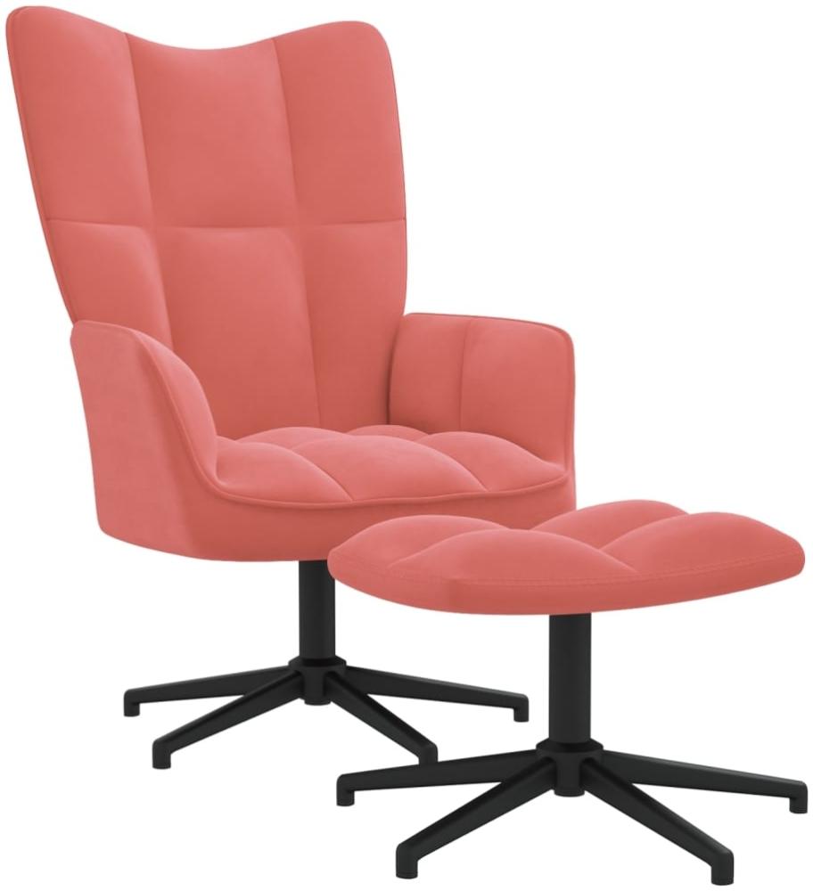 vidaXL Relaxsessel mit Hocker Rosa Samt [328110] Bild 1