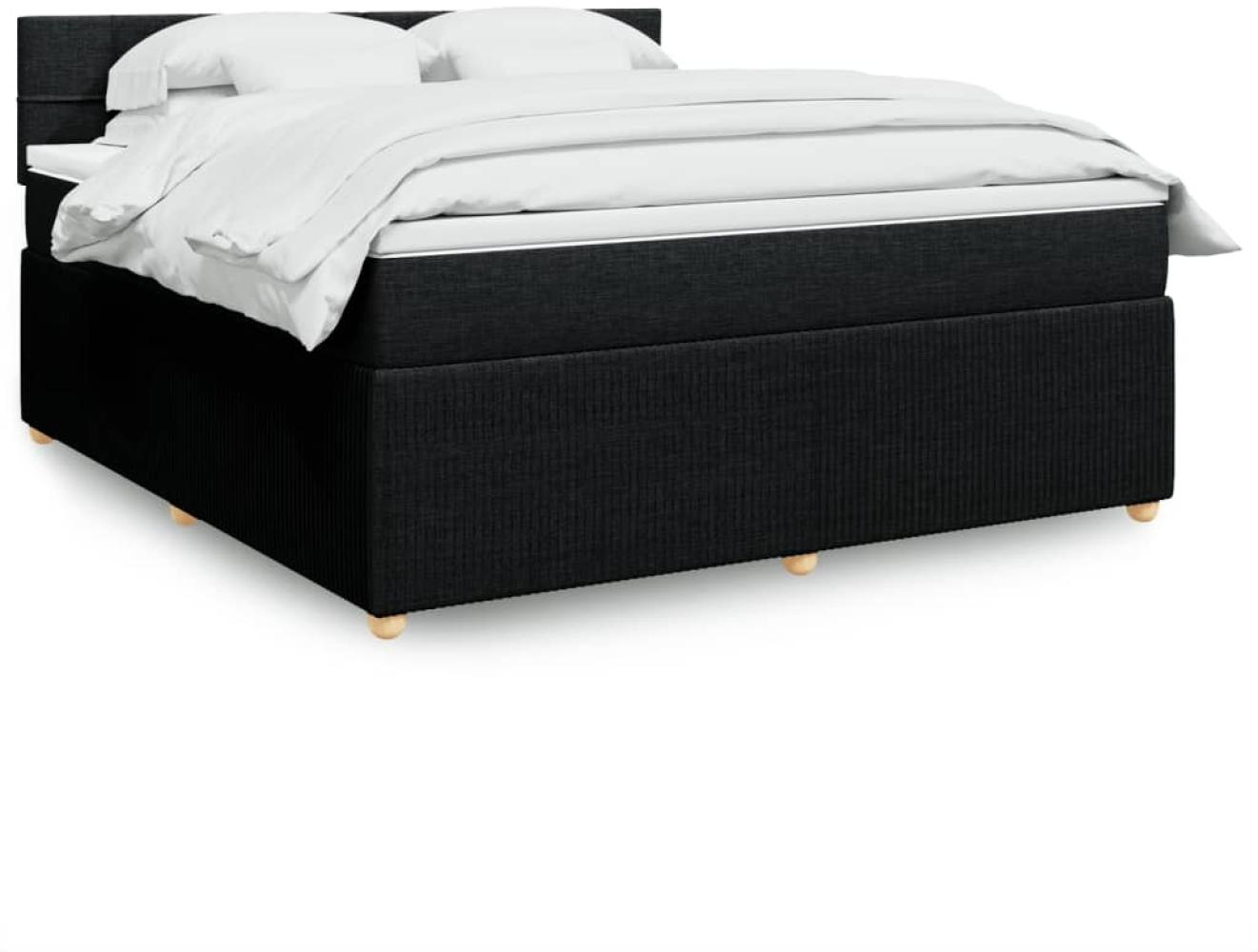 vidaXL Boxspringbett mit Matratze Schwarz 180x200 cm Stoff 3289837 Bild 1