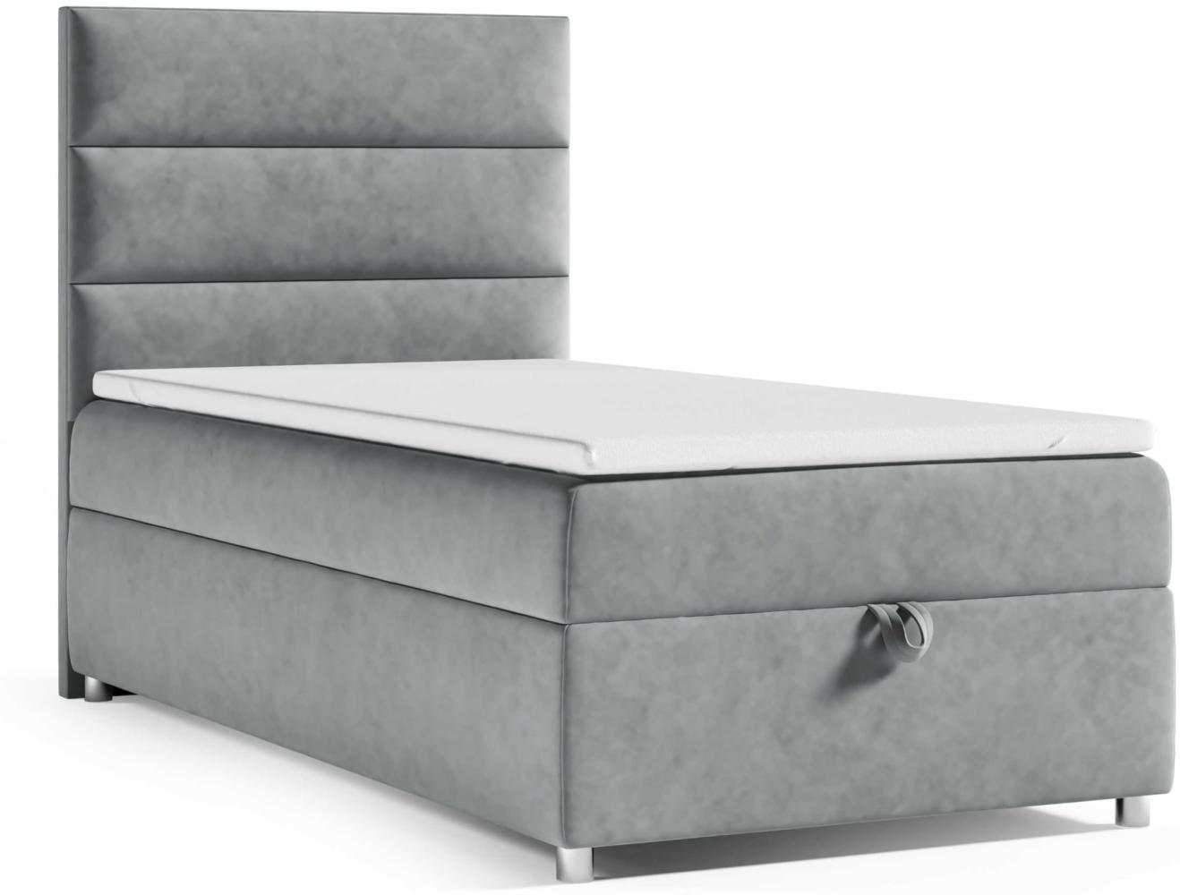 Best for Home Boxspringbett K4 SINGLE mit Bettkasten (Grau 80x200) Bild 1