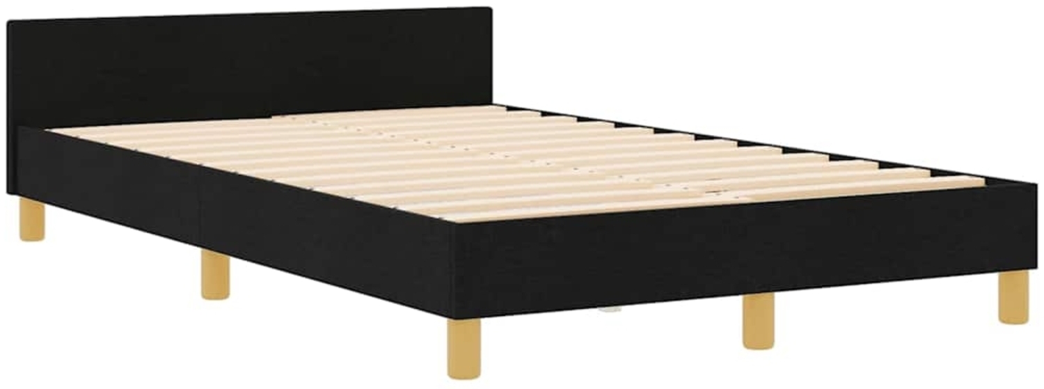 vidaXL Bettgestell mit Kopfteil Schwarz 120 x 200 cm Stoff 3344720 Bild 1