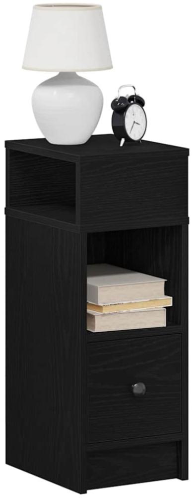 vidaXL Nachttische 2 Stk. mit Schublade Schwarz 25x31x66 cm 858617 Bild 1