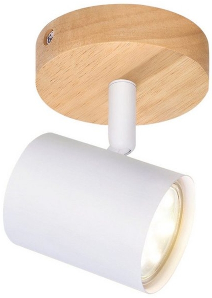 Nettlife Deckenstrahler 1/2/3/4 Flammig Deckenleuchte GU10 Schwenkbar Wandstrahler Holz, Schwenkbar, LED wechselbar, für Wohnzimmer Schlafzimmer Flur Küche Bild 1