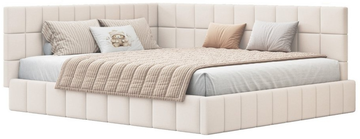 REDOM Polsterbett Schlafsofa Multifunktionsbett, Funktionsbett Stauraumbett (Die Rückenlehne kann je nach Platzbedarf nach links oder rechts verändert werden, mit Lattenrost aus hautsympathischem Samtstoff) Bild 1