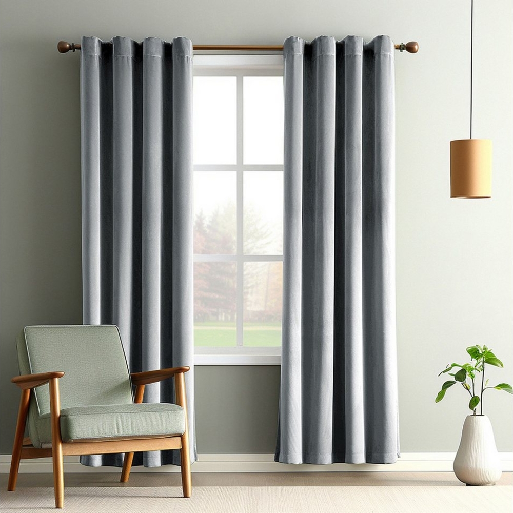 BTTO V&G Schiebegardine Gardine Samtvorhang 2 Stück Verdunkelungsvorhänge Thermovorhänge, (2 St), Schwere Blichtdicht Velvet Scheibengardine für Schlafzimmer Wohnzimmer Bild 1