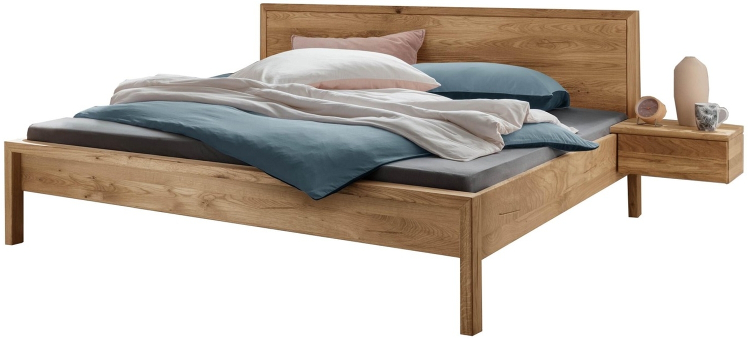 Bett Aalbe 200x200 Eiche Massiv Holzkopfteil Doppelbett Bild 1