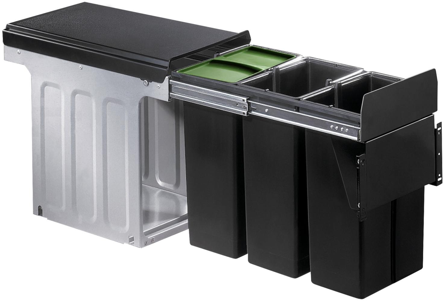 WESCO 885302-11 Abfallsorter BIO TRIO 30 BM (3x10) Liter inkl. Biodeckel / Profiline / ab 30 cm Schrankbreite Bild 1