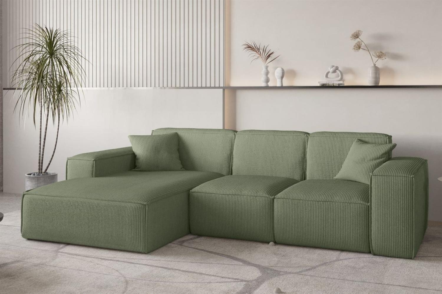 Ecksofa Designersofa CELES PREMIUM in Stoff Scala Forest Ottomane Links Bild 1