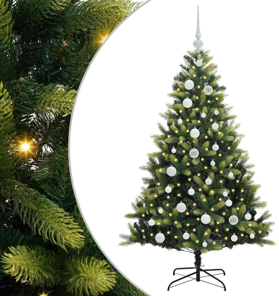 vidaXL Künstlicher geflammter Weihnachtsbaum 150 LEDs Grün 120 cm 3395976 Bild 1