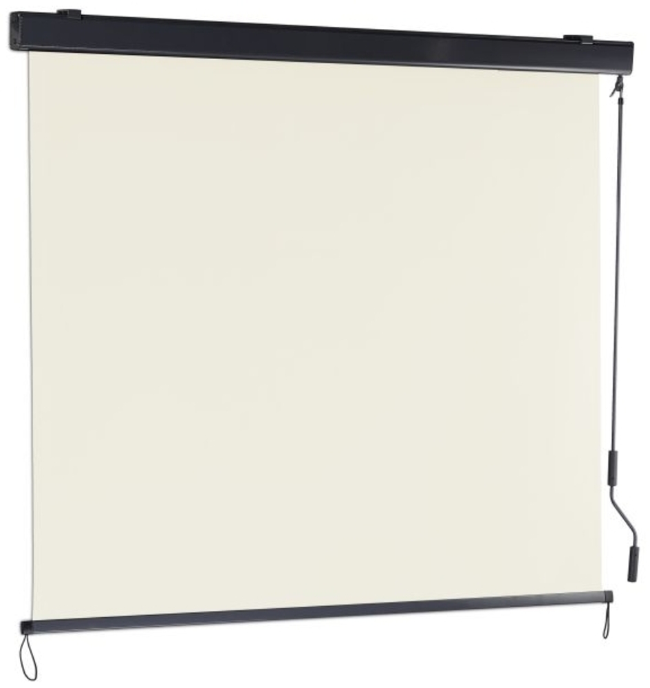 Beige Senkrechtmarkise mit Kurbel Bild 1