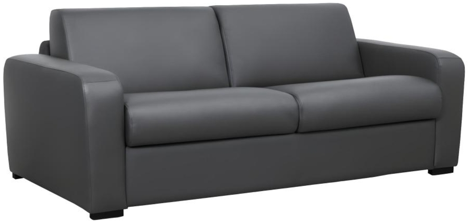 Schlafsofa mit Matratze 3-Sitzer BEVIS - Leder - Grau Bild 1