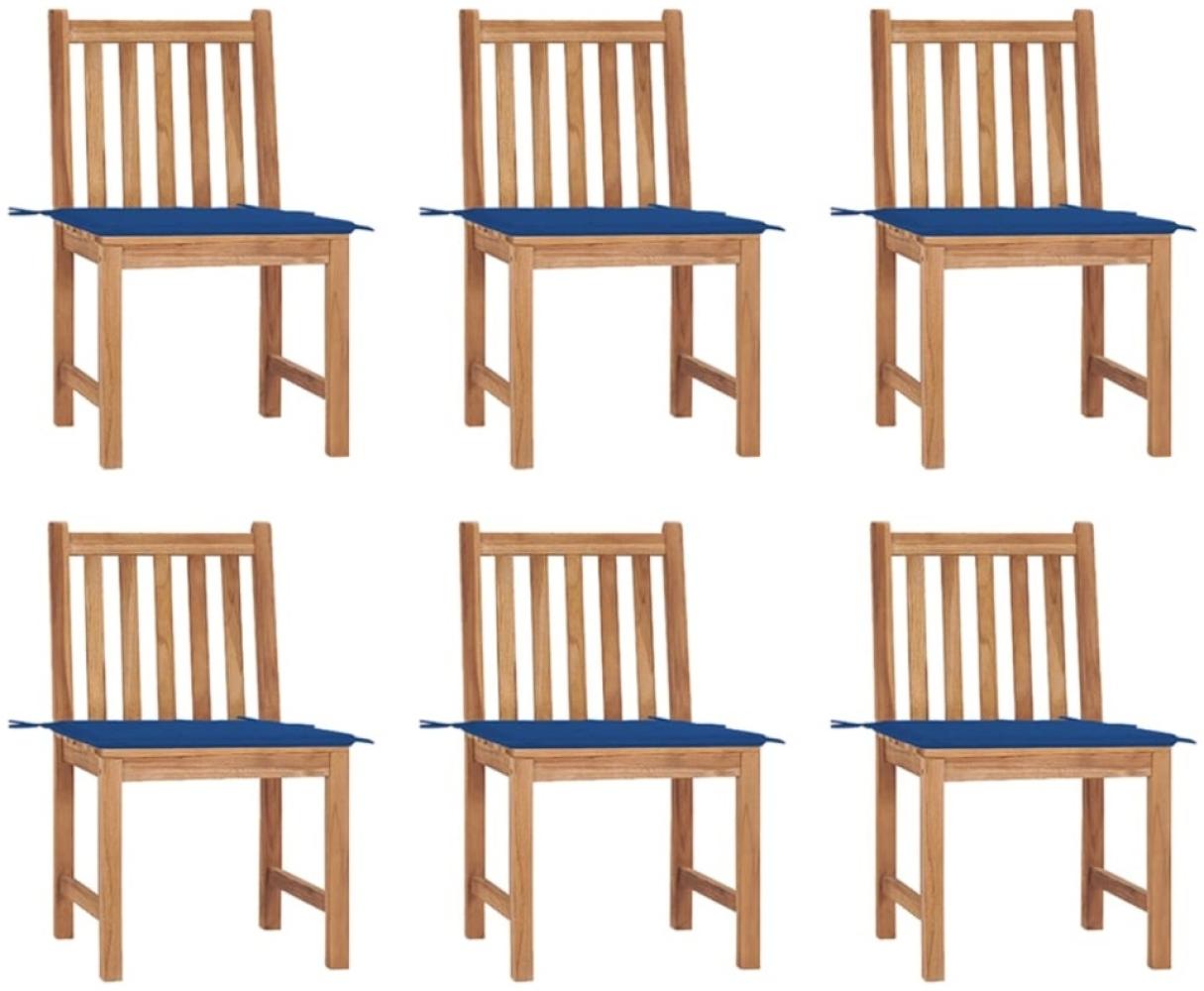vidaXL Gartenstühle 6 Stk. mit Kissen Massivholz Teak 3073125 Bild 1