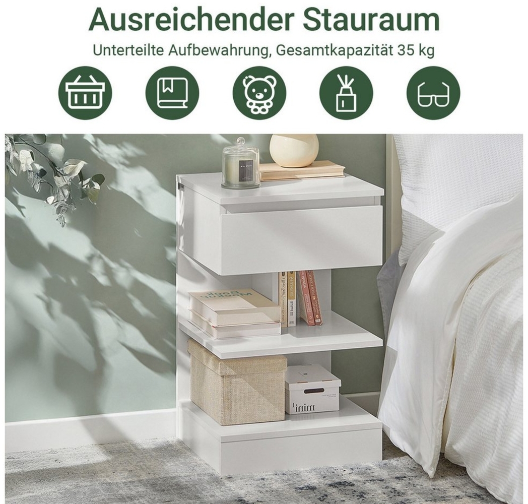 SoBuy Nachttisch FBT49, Nachttisch schmal, Nachtschrank Aufbewahrungsschrank, (2-St), Beistelltisch mit Schublade, Nachtschrank, offene Ablage Bild 1