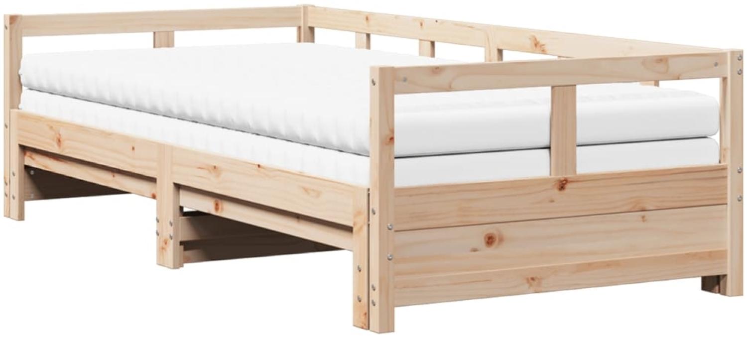 vidaXL Tagesbett Ausziehbar mit Matratzen 90x190 cm Massivholz Kiefer 3321044 Bild 1