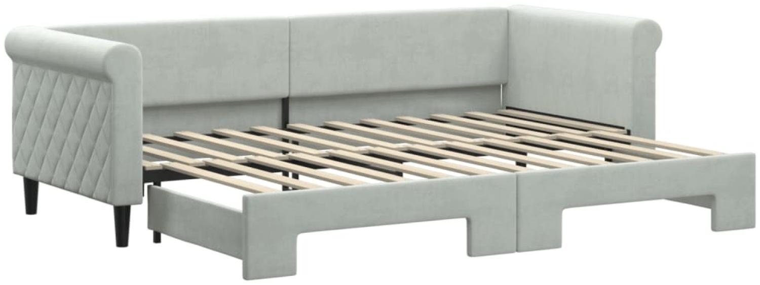 vidaXL Tagesbett Ausziehbar Hellgrau 80x200 cm Samt 3197764 Bild 1