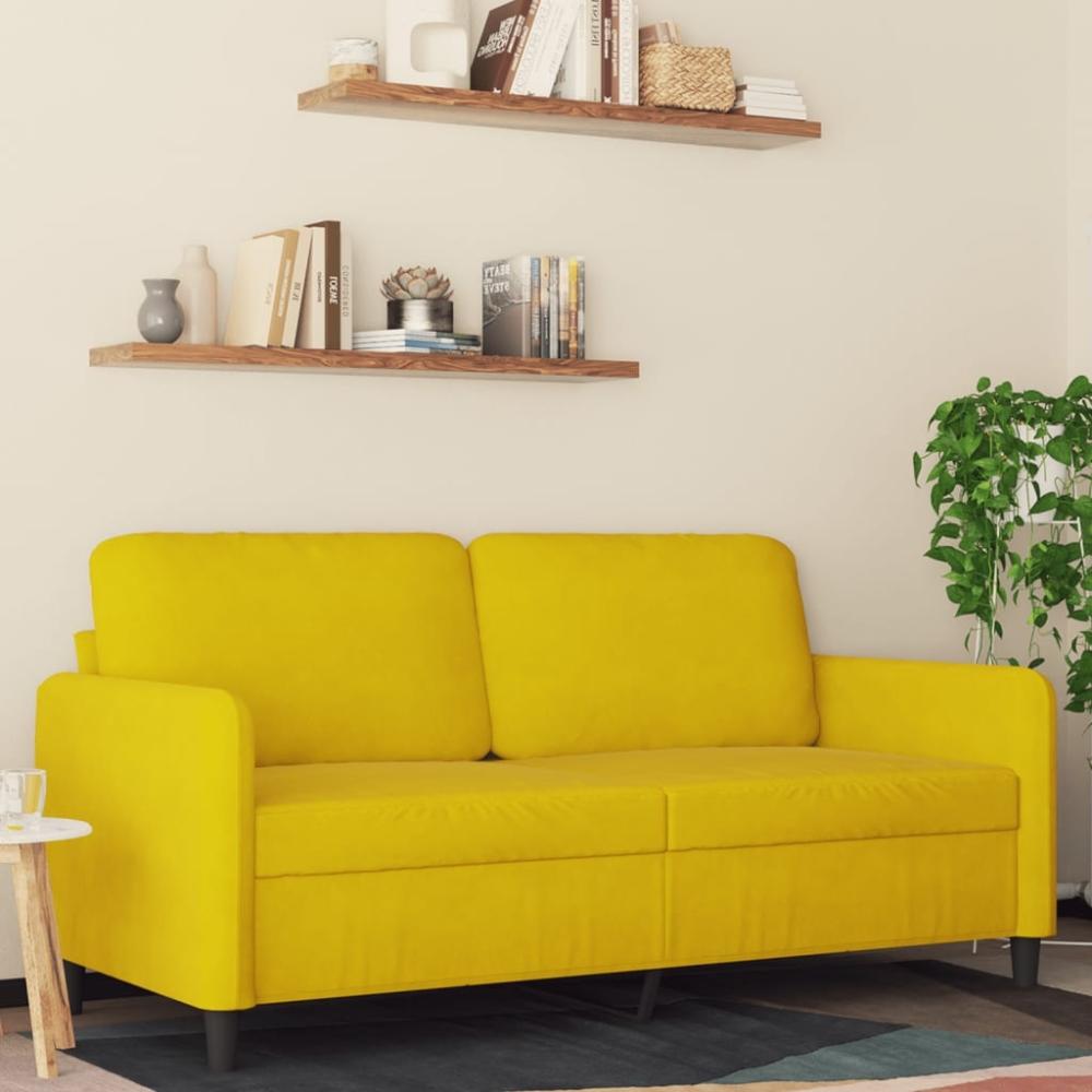 vidaXL 2-Sitzer-Sofa Gelb 140 cm Samt 359448 Bild 1