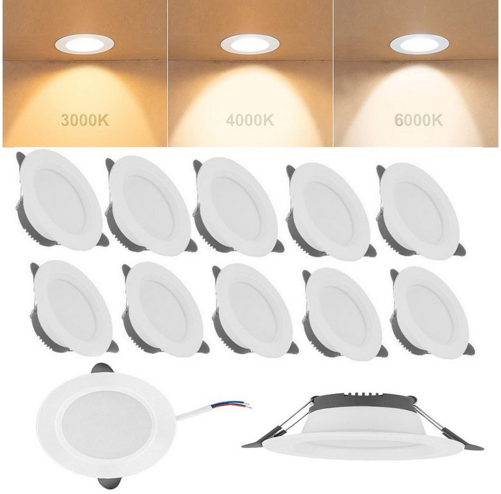 oyajia LED Einbauleuchte 10 Stück 5W Mini-Deckenspot mit Antrieb, 230V IP44, Einbauspots Bad ultra-flach Einbauspot 68-80 mm, für Küche Büro Flur Bild 1