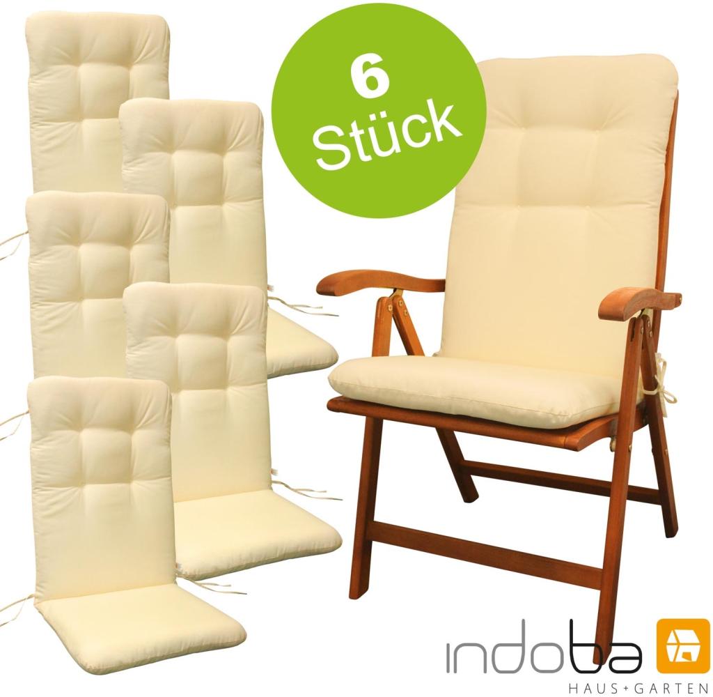 6 x indoba - Sitzauflage Hochlehner - Serie Relax - Beige Bild 1