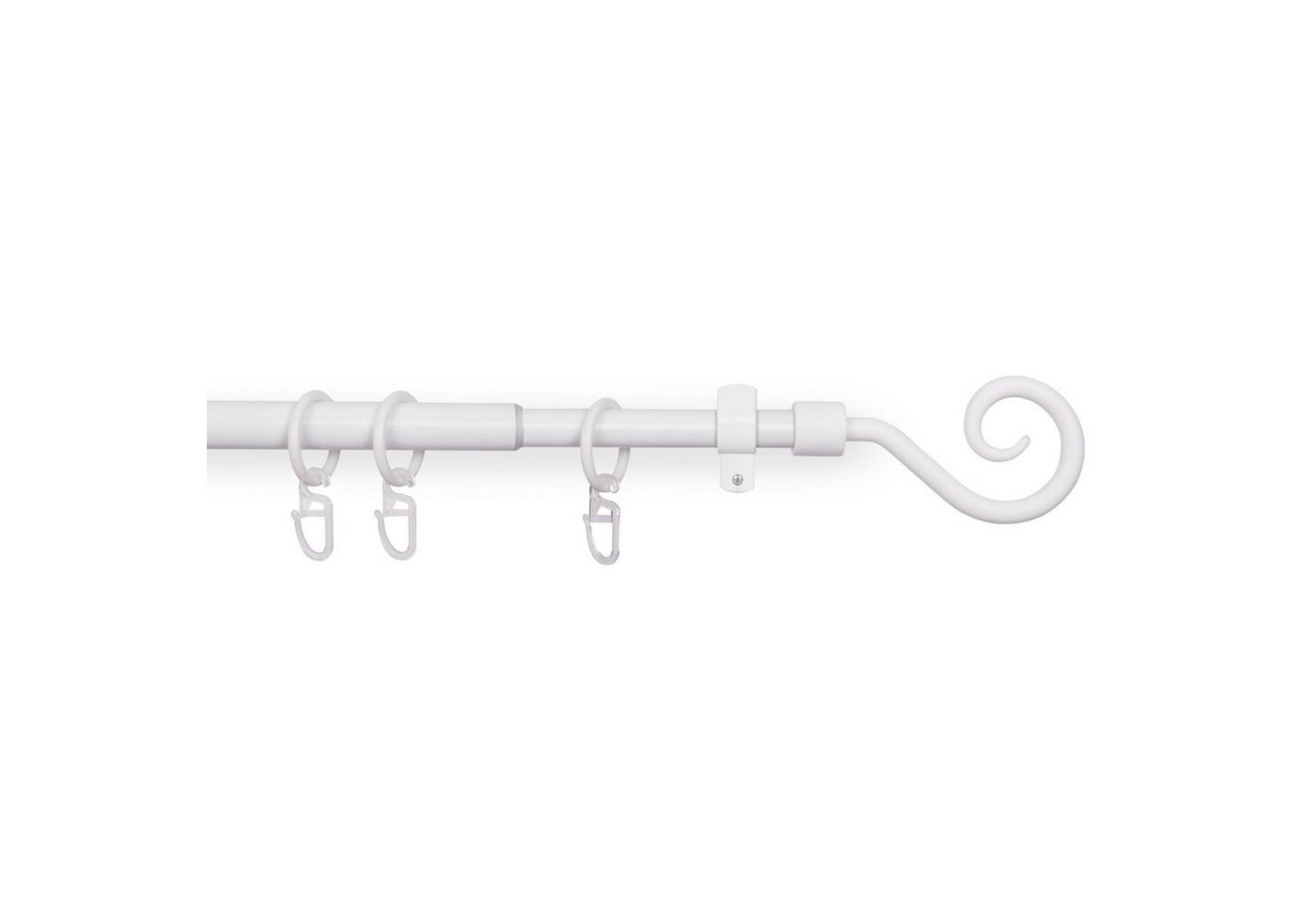 Bestlivings Gardinenstange Stilgarnitur mit Endstücken - 05957, Ø 16 mm, Wandträger, Metall, Kunststoff, Vorhangstange 120-220cm inkl. Ringe mit Faltlegehaken und Endstücken Bild 1