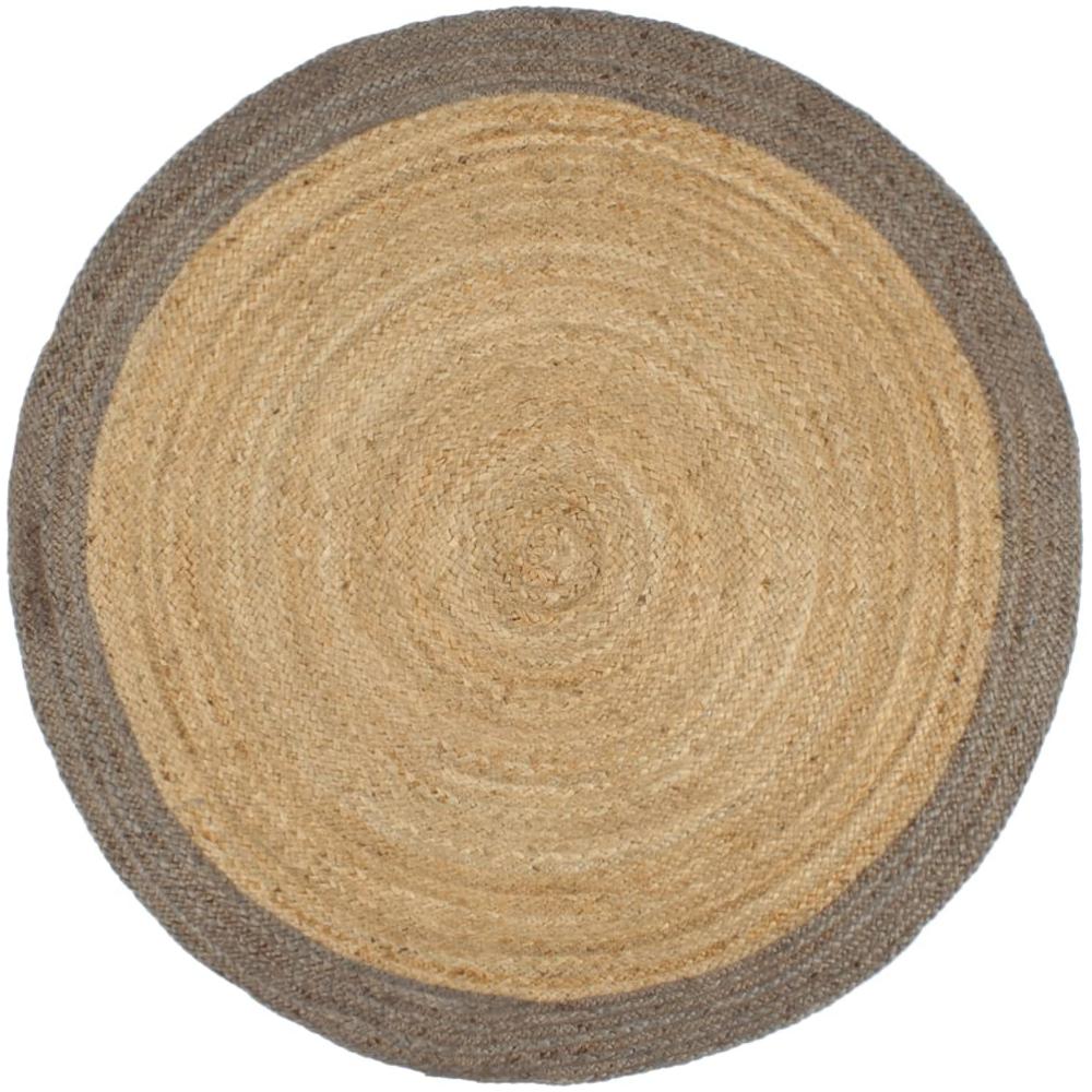 vidaXL Teppich Handgefertigt Jute mit Grauem Rand 180 cm 343602 Bild 1