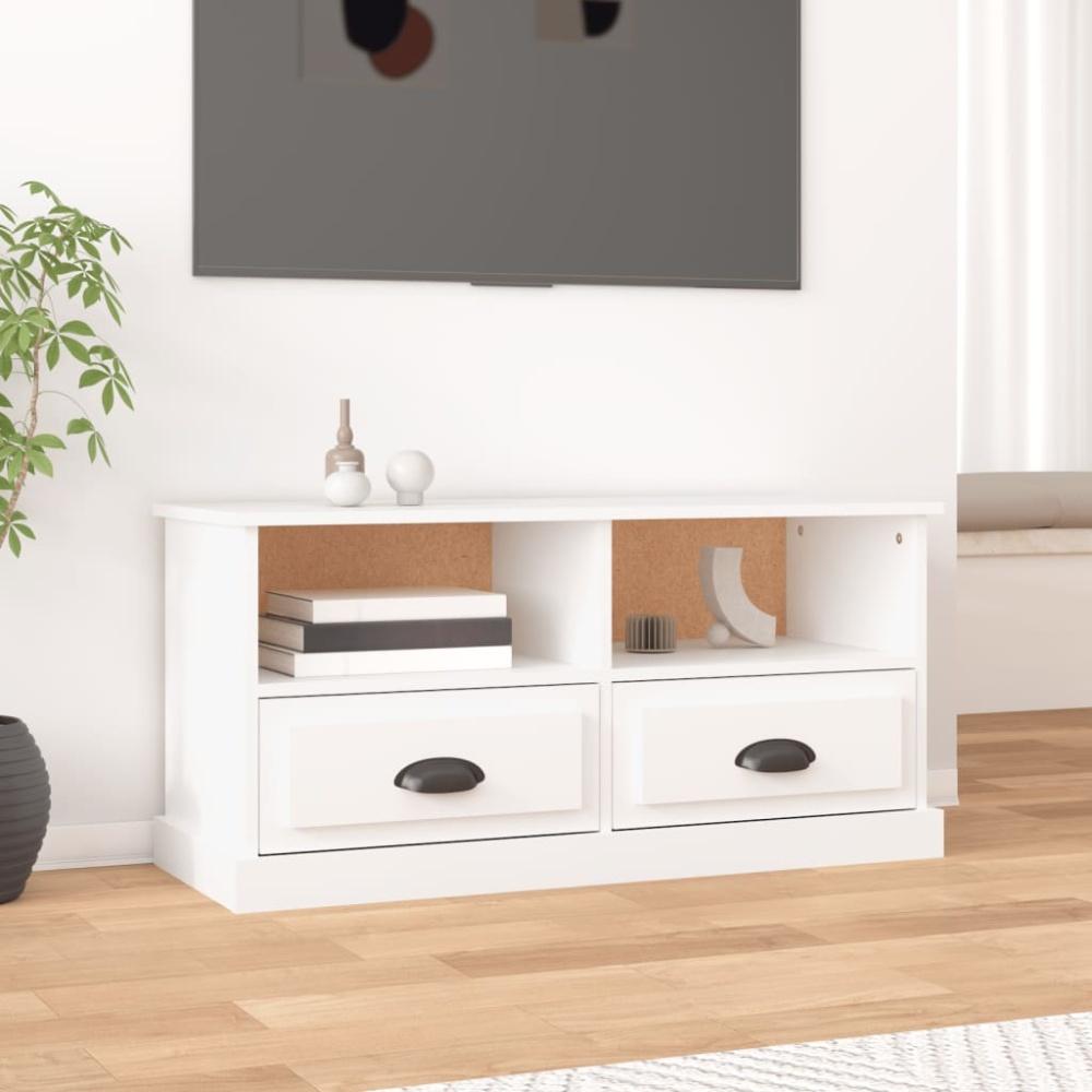 vidaXL TV-Schrank Weiß 93x35,5x45 cm Holzwerkstoff 816464 Bild 1