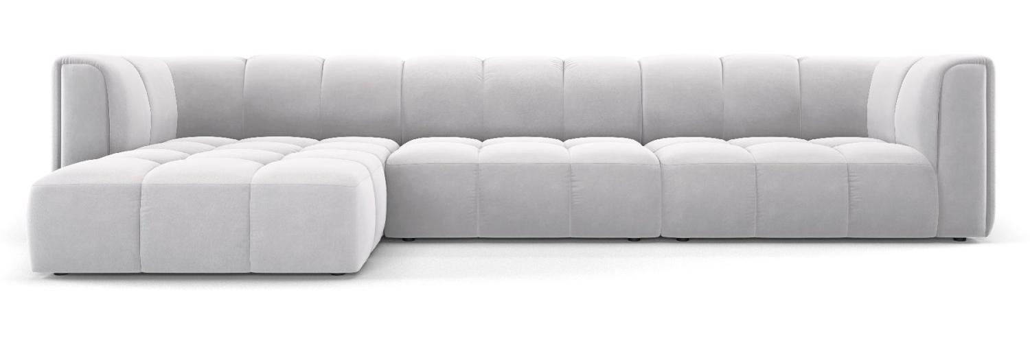 Micadoni Modulares Ecksofa Serena 5-Sitzer Links Samtstoff Silber Bild 1