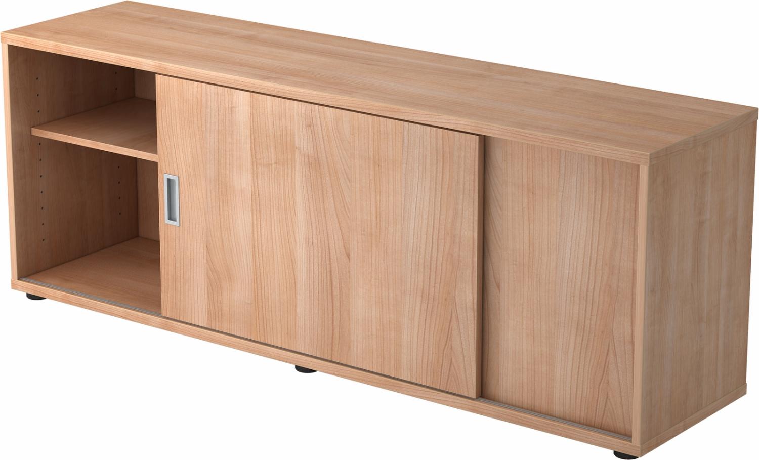 bümö® Lowboard mit Schiebetür, Sideboard in Nussbaum Bild 1