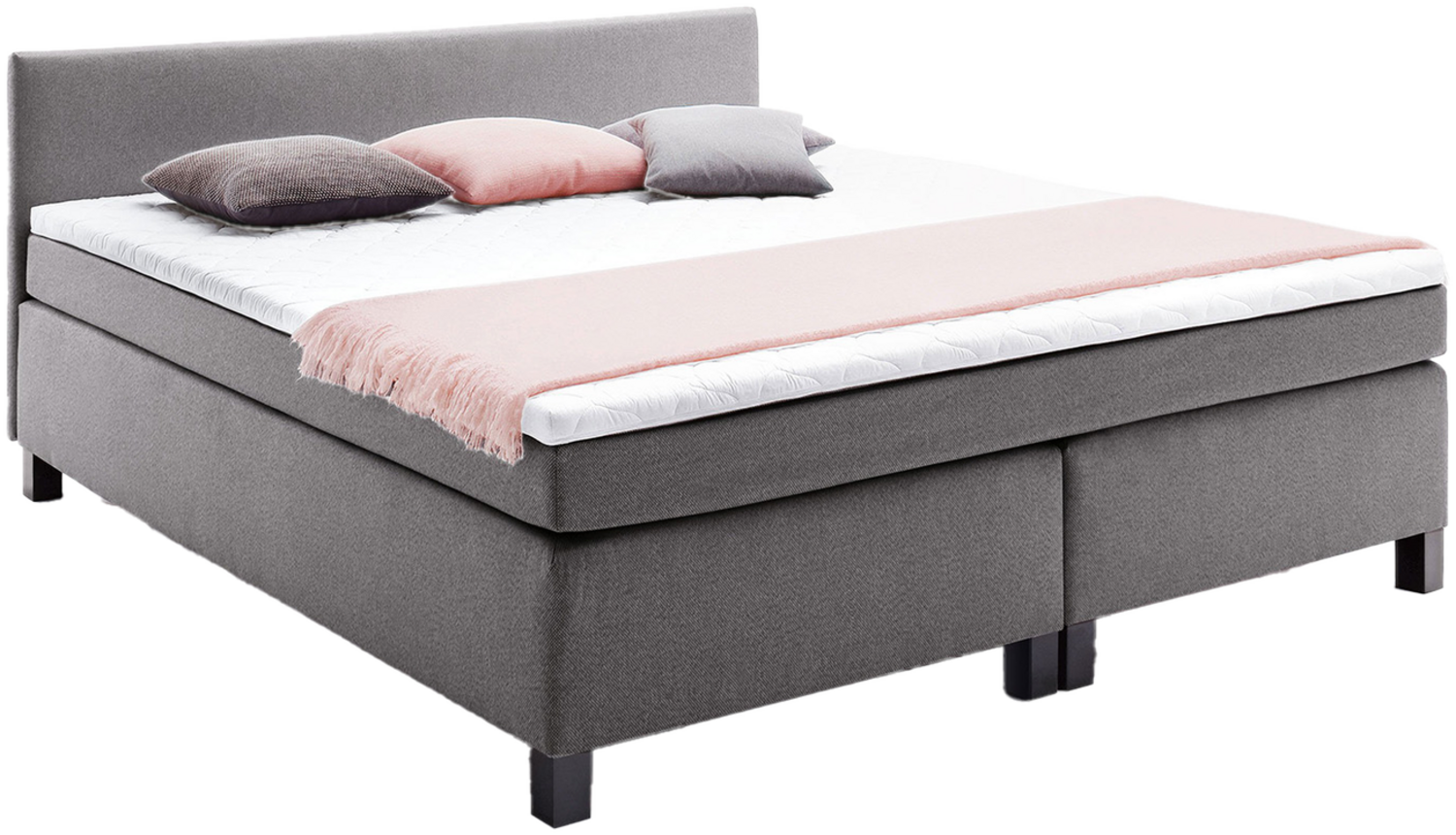 Boxspringbett Peggy / Philly BX1480, Mikrofaser, Stoff, Grau, 180 x 87 x 207 cm Bild 1