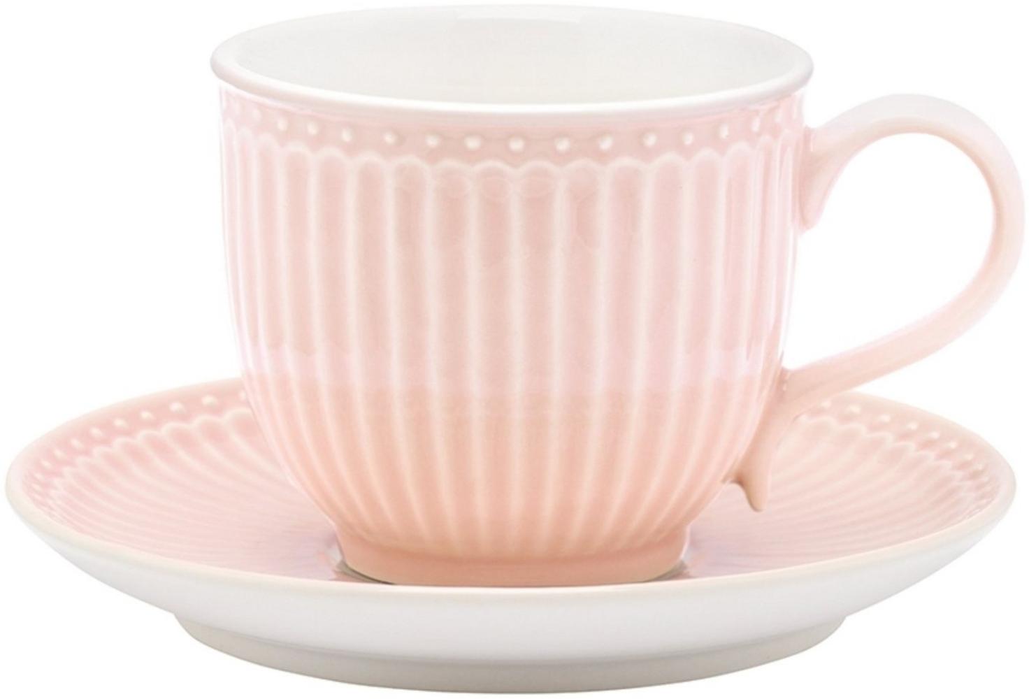 Greengate Tasse Alice Tasse mit Untertasse pale pink 8,5 cm, Stoneware Bild 1