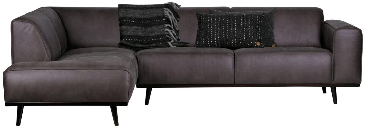 Ecksofa Statement Lederoptik, links Grau Bild 1