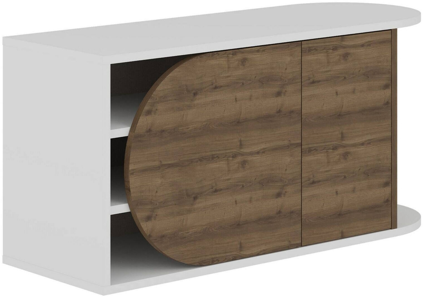 Dmora Schuhschrank Kyle, Schuhregal, Mehrzweck-Eingangsgarderobe, Möbel für Schuhe, 104x37 h50 cm, Walnuss und Weiß Bild 1