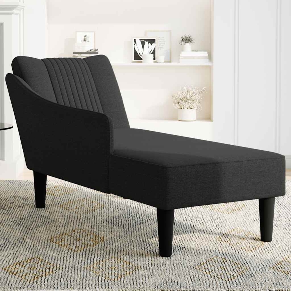 vidaXL Chaiselongue mit Rechter Armlehne Schwarz Stoff 4009802 Bild 1