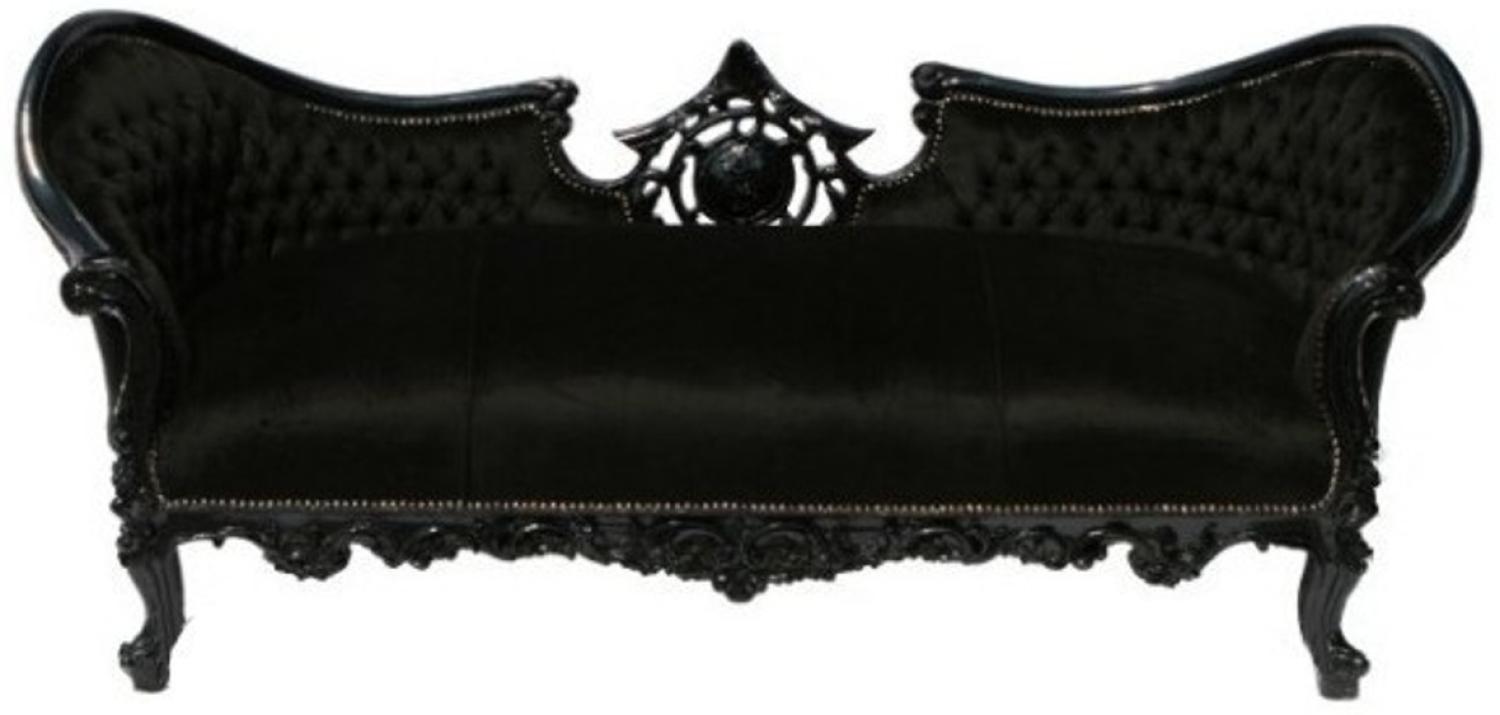 Casa Padrino Sofa Barock Sofa Vampire Schwarz/Schwarz - Limited Edition - Lounge Couch Bild 1