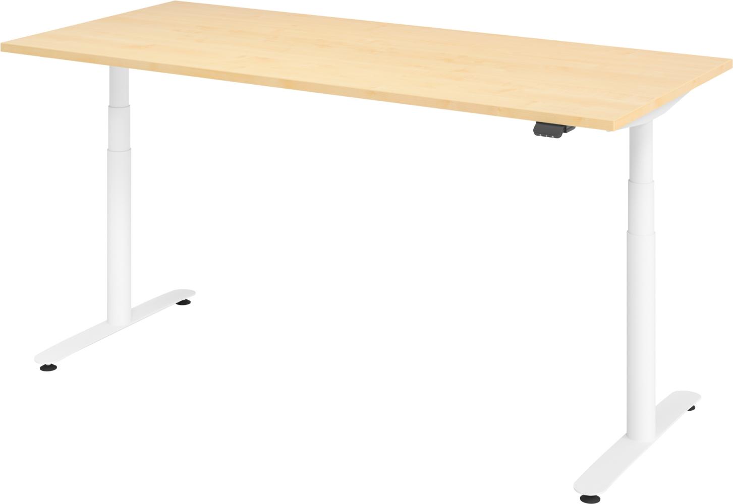 bümö® smarter Schreibtisch Serie-XDLR elektrisch höhenverstellbar mit App-Steuerung 180 x 80 cm in Ahorn / Weiß Bild 1