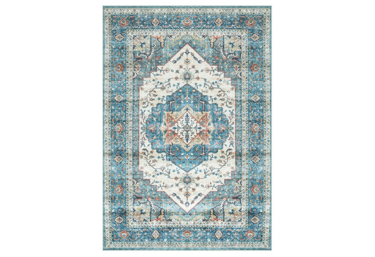 IDIMEX Teppich TRADITIONAL, Wohnzimmerteppich 160x230cm orientalisches Design vintage türkis Bild 1