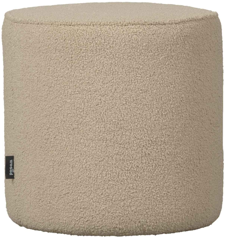 Hocker Sara aus Teddystoff Sand, Ø 46 cm Bild 1