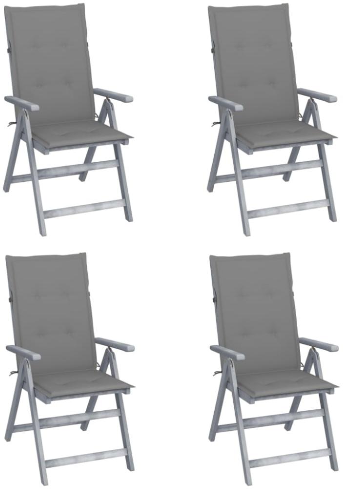 vidaXL Verstellbare Gartenstühle 4 Stk. mit Auflagen Massivholz Akazie 3065378 Bild 1