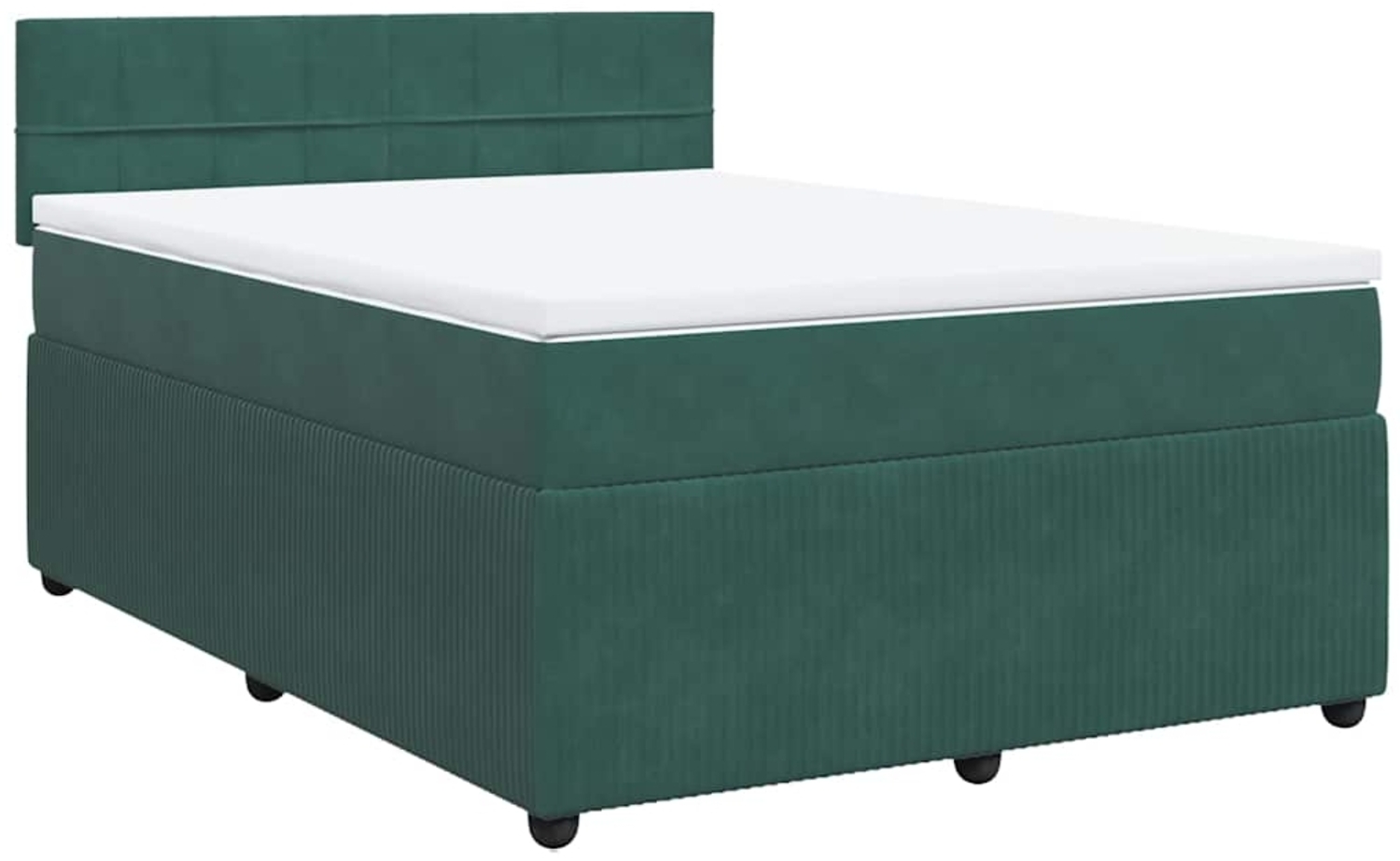 vidaXL Boxspringbett mit Matratze Dunkelgrün 140x200 cm Samt 3287761 Bild 1