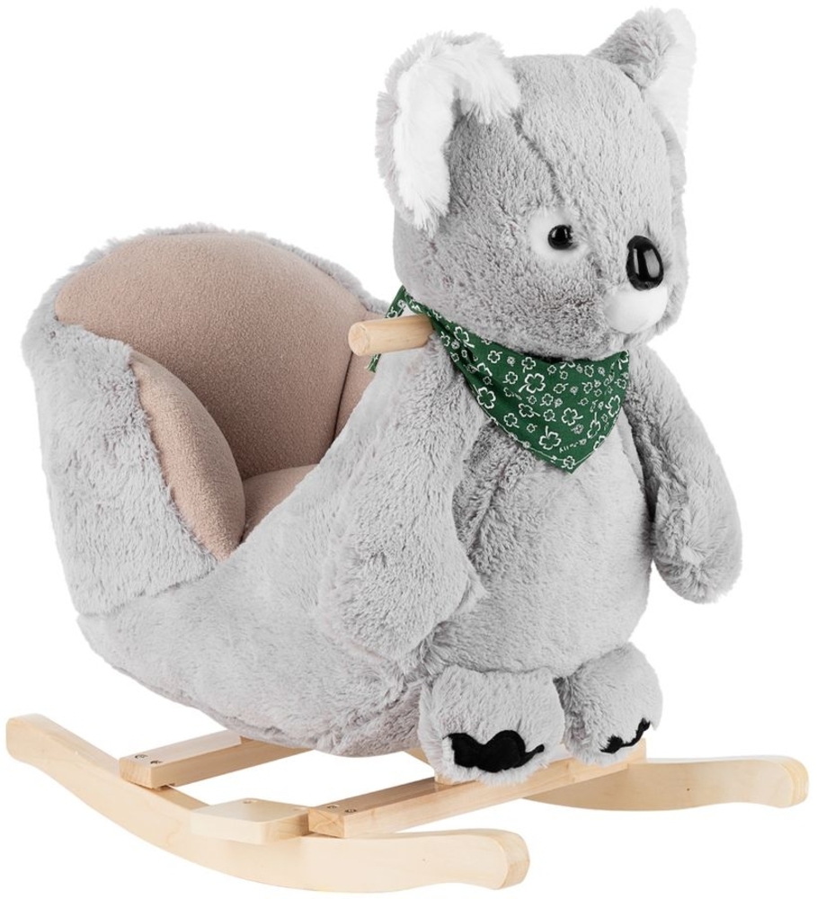 Kikkaboo Schaukeltier Koala mit Sitz, Rückenlehne, Fußstützen, Holzgriffe, Kufen grau Bild 1