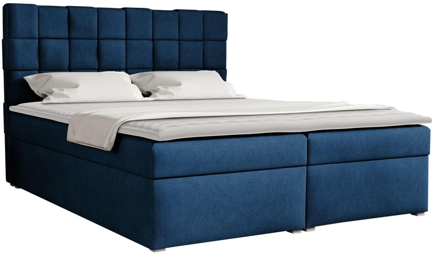 Boxspringbett Malmo Box, Blau, 180 x 200 cm Bild 1