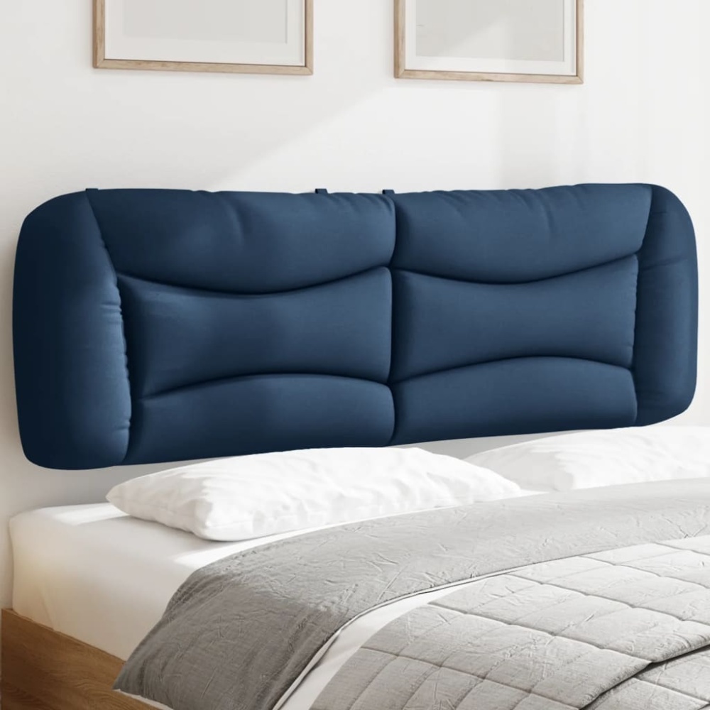 vidaXL Kopfteil-Kissen Blau 160 cm Stoff Bild 1