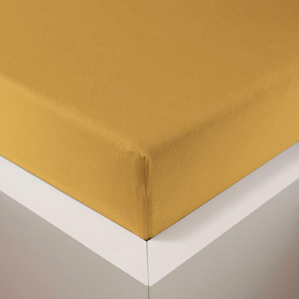 Traumschlaf Jersey Spannbettlaken Samtweich mit Tencel? Lyocell|90x200 - 120x220 cm| gold Bild 1