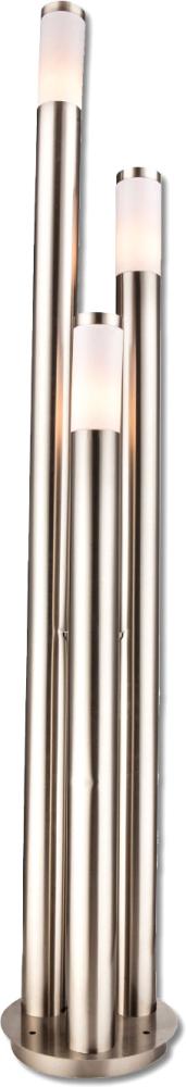 ISOLED Pollerleuchte 1700 Edelstahl, IP44, warmweiß, inkl. 3x E27 LED Leuchtmittel 9W Bild 1
