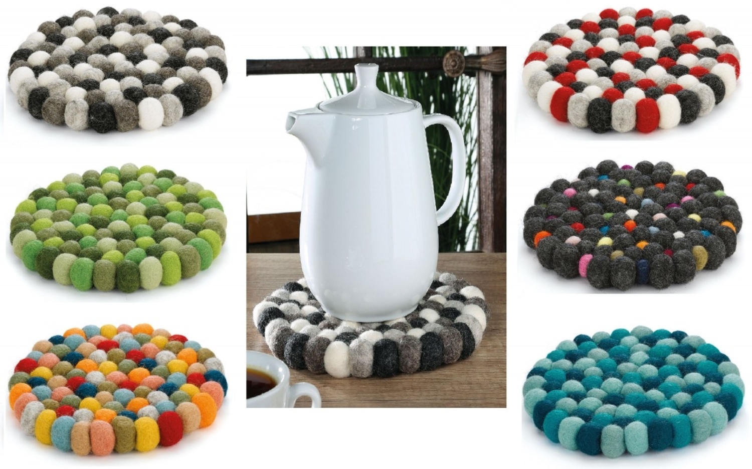 Untersetzer Rund 21cm Schafwolle bis 100 Grad Cilio grau 469899 Bild 1